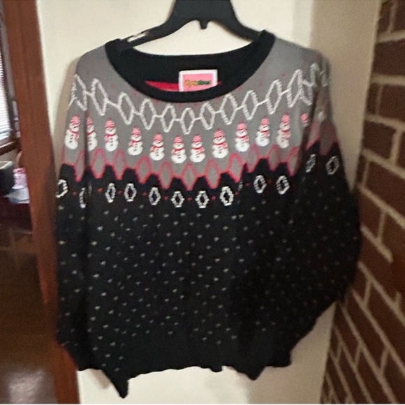 NWT Tipsy Elves women's size xxl black red gray snowman sweater - Picture 1 of 5
